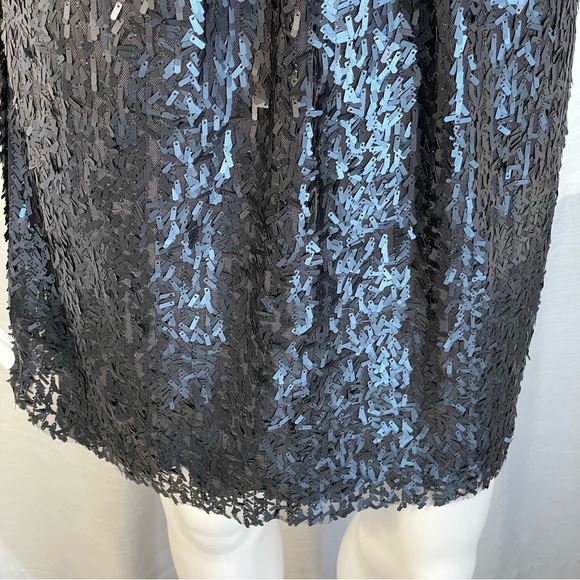 NWT B Darlin Black Sequin Halter Backless Bow Mini Shift Dress Sz 7/8 - Picture 8 of 11